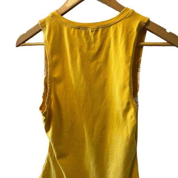 FOREVER 21 Yellow Graphic Print Sleeveless V Neck Casual Bodysuit M - Picture 4 of 7